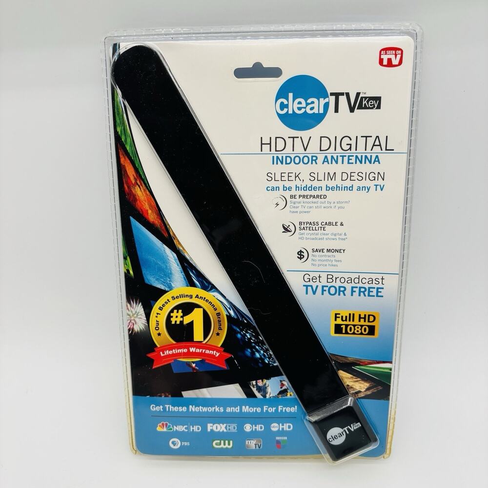 As Seen on TV Clear TV Key FREE HDTV TV Digital Indoor Antenna Ditch Cable US